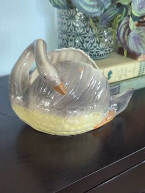 Vintage Ceramic Swan Planter